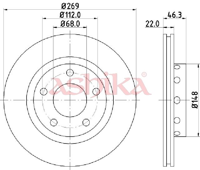 Disc frana ASHIKA 61-00-0913