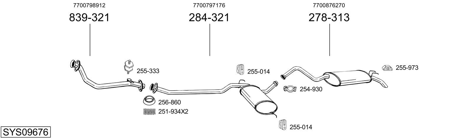 Układ wydechowy BOSAL SYS09676