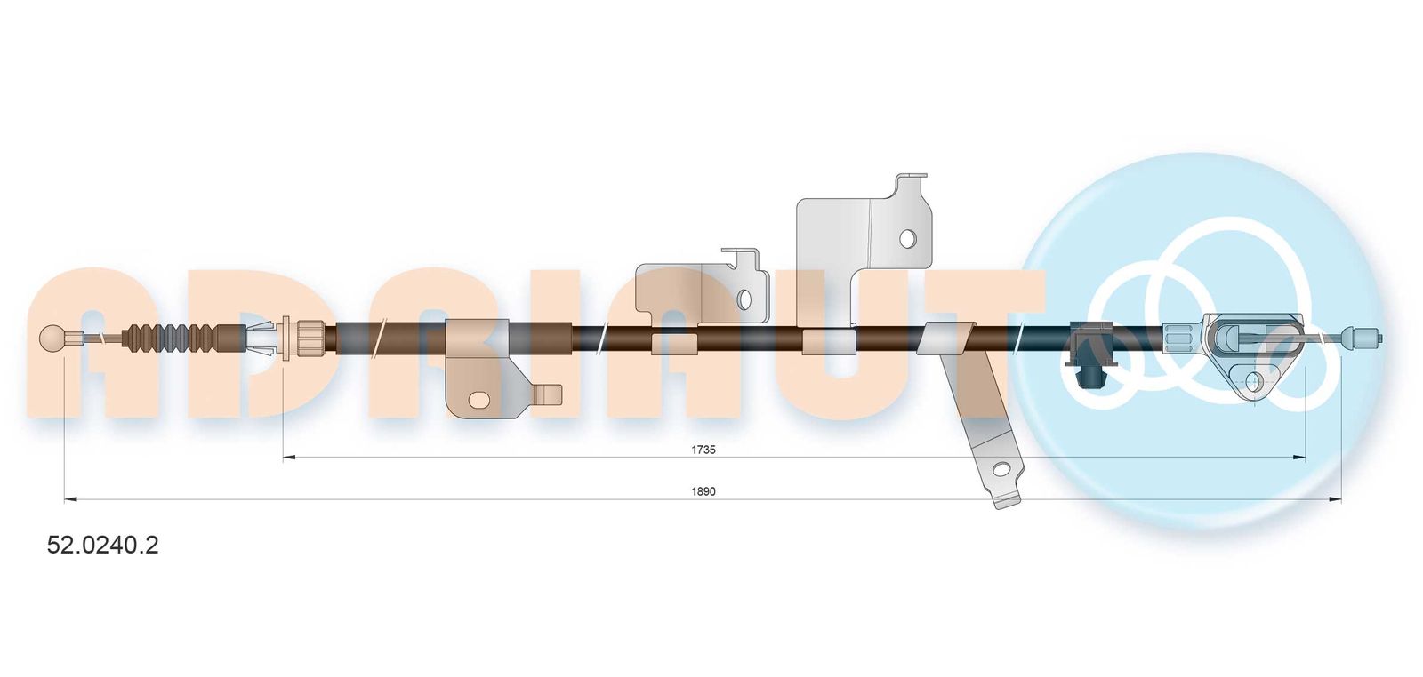 Cablu, frana de parcare ADRIAUTO 52.0240.2
