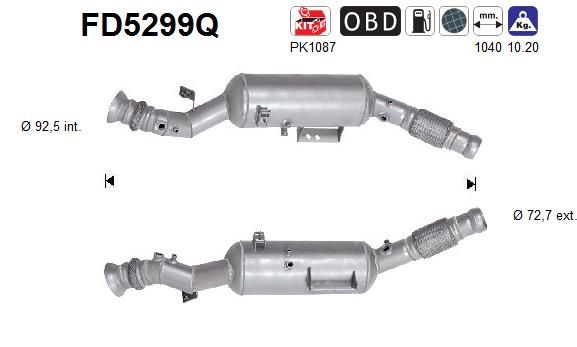Filtr sadzy / filtr cząstek stałych, układ wydechowy AS FD5299Q