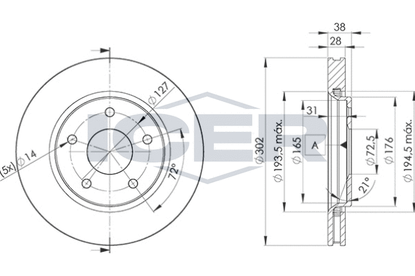 Tarcza hamulcowa ICER 78BD5170-2
