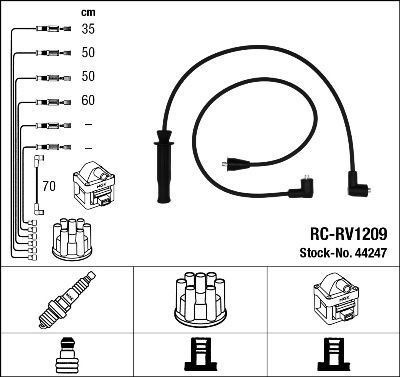 Set cablaj aprindere NGK 44247