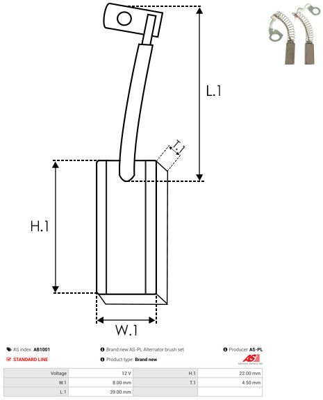 Levně Uhlíkový kartáč, generátor AS-PL AB1001
