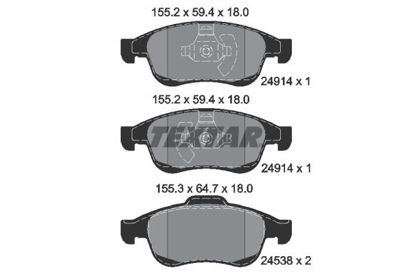 Sada brzdových platničiek kotúčovej brzdy TEXTAR 2491401
