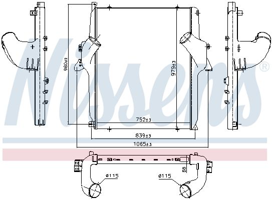 Intercooler, compresor NISSENS 97068