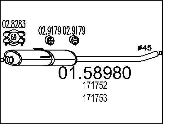 Tłumik środkowy MTS 01.58980
