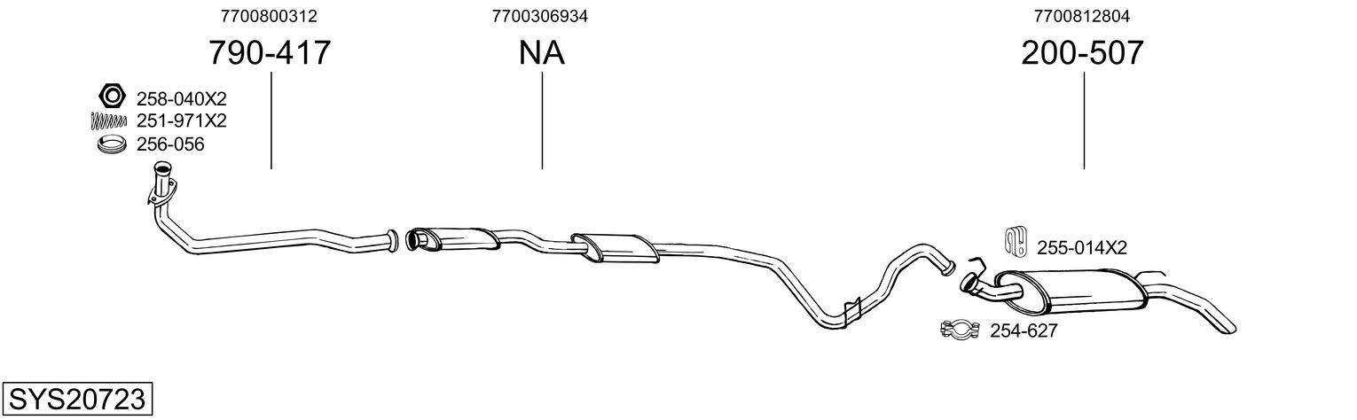 Układ wydechowy BOSAL SYS20723