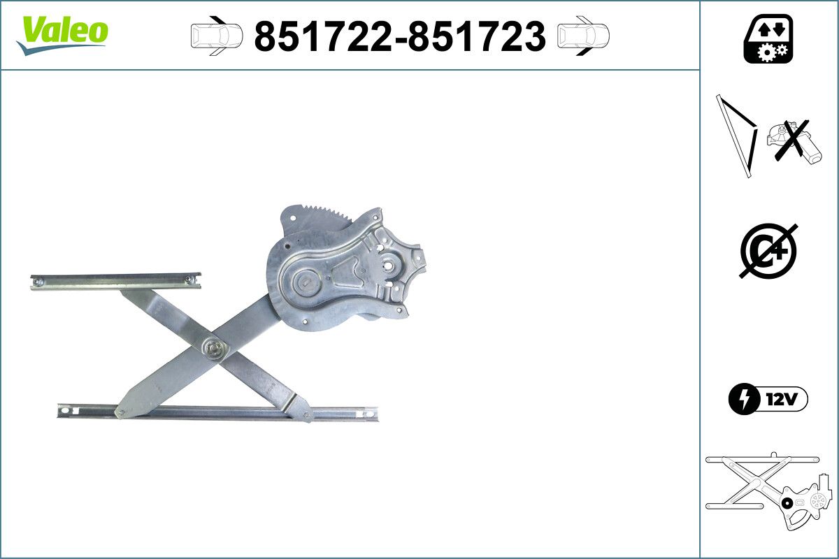 Mecanism actionare geam VALEO 851723