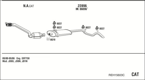 Układ wydechowy WALKER REH15603C