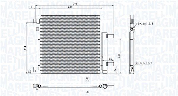 Skraplacz, klimatyzacja MAGNETI MARELLI 350203908000