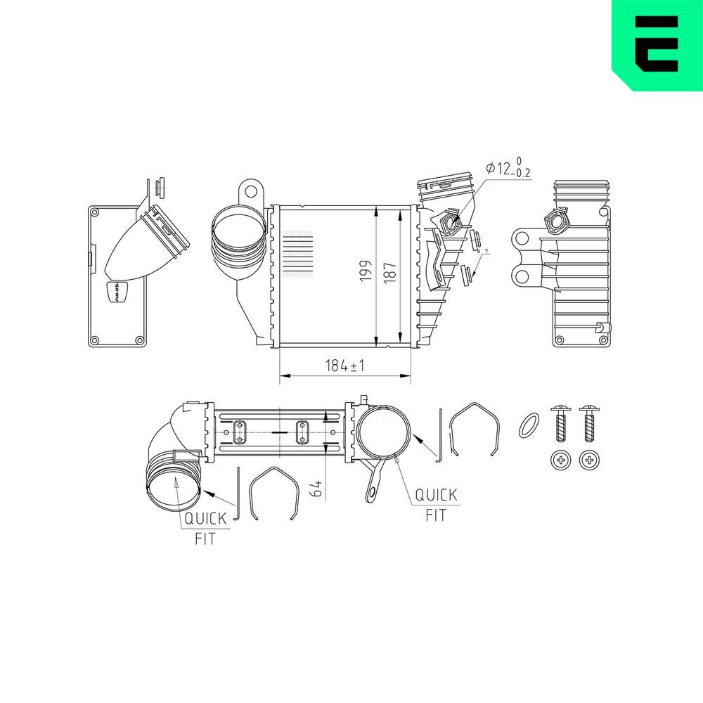Intercooler, compresor ERA 672090