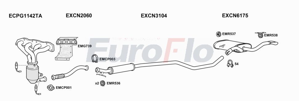 Układ wydechowy EUROFLO CNC4PI166022