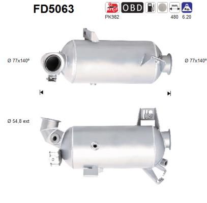 Filtr sadzy / filtr cząstek stałych, układ wydechowy AS 7E0254700GX