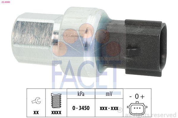Przełącznik ciśnieniowy, klimatyzacja FACET 25.0080