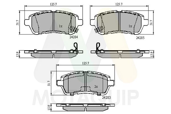 set placute frana,frana disc MOTAQUIP LVXL1850