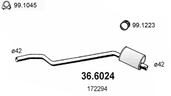 Tłumik środkowy ASSO 36.6024