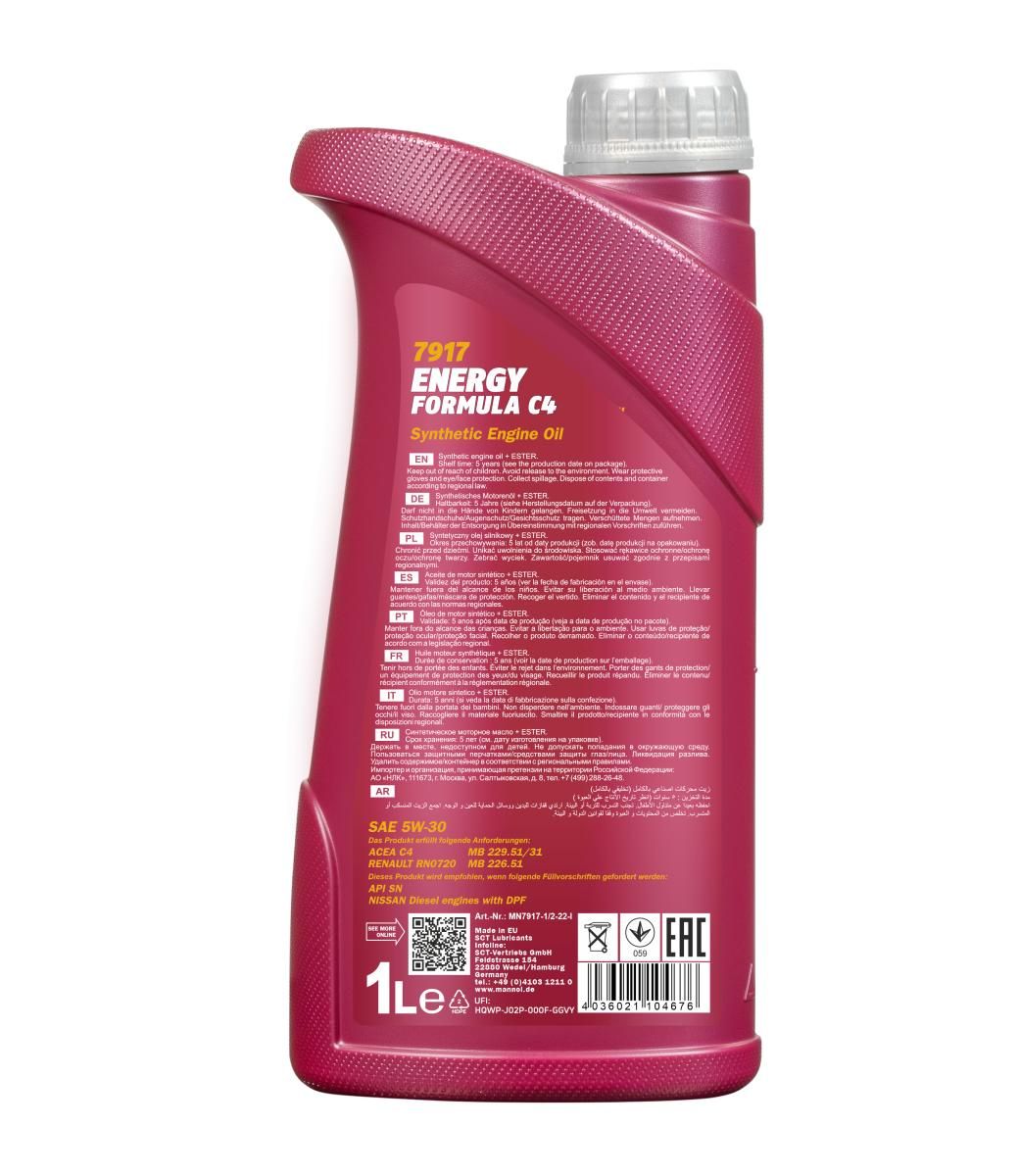 Motorový olej MANNOL Energy Formula C4 5W-30, 1L