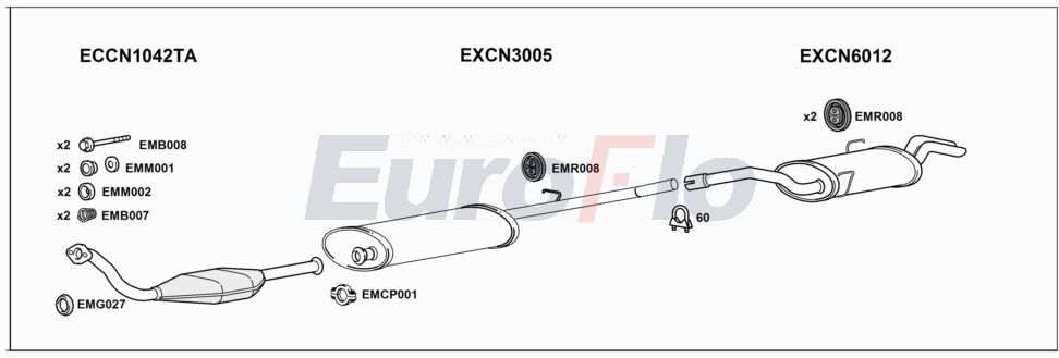 Układ wydechowy EUROFLO CNDIS20D7001C