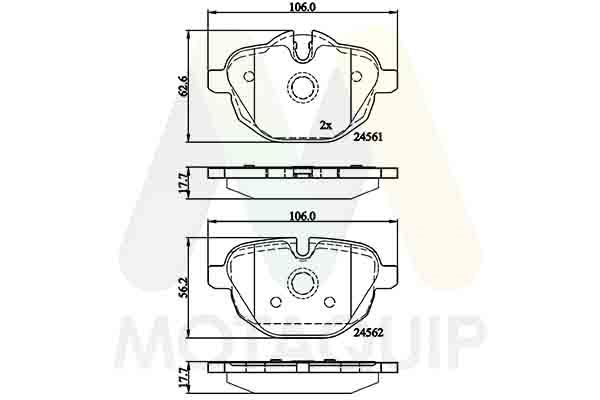 set placute frana,frana disc MOTAQUIP LVXL1667