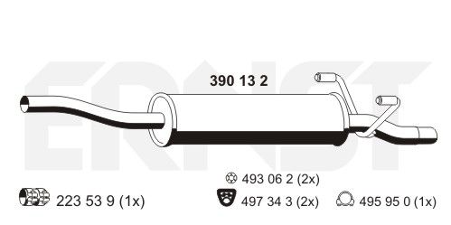 Tłumik środkowy ERNST 390132