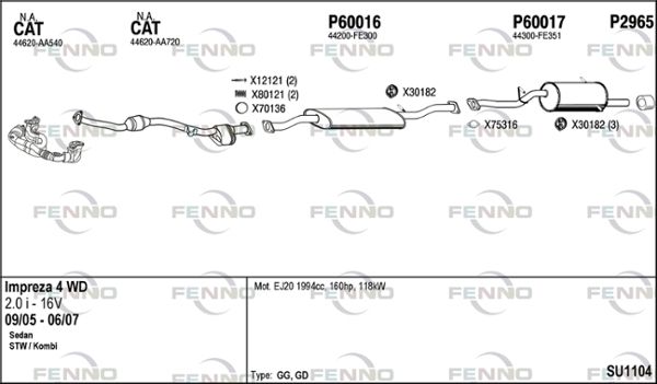 Układ wydechowy FENNO SU1104