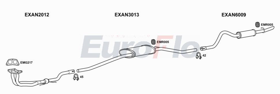 Układ wydechowy EUROFLO ANMAE131001B