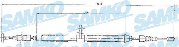 Cięgło, hamulec postojowy SAMKO C0019B