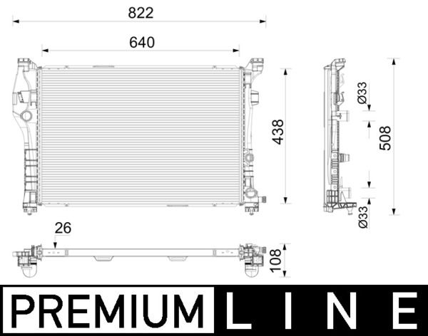 Radiator, racire motor MAHLE CR 2786 000P