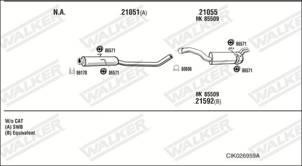 Układ wydechowy WALKER CIK026959A