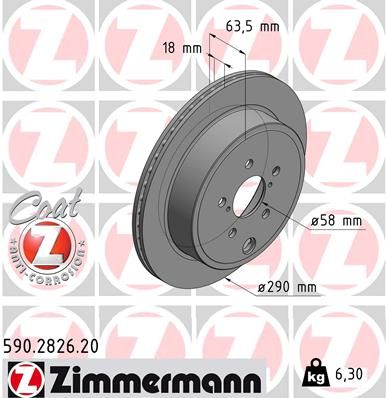 Brzdový kotouč ZIMMERMANN 590.2826.20