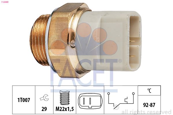 Interrupteur de température, ventilateur de radiateur