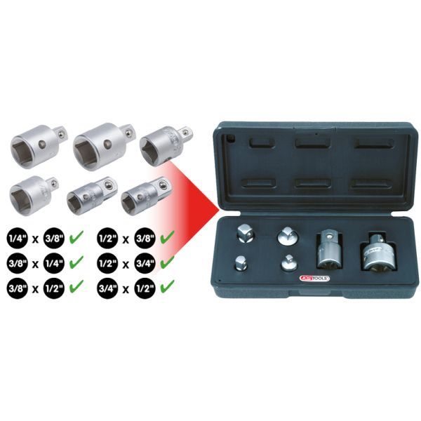 Set adaptoare marire/reducere, clichet KS TOOLS 911.0106