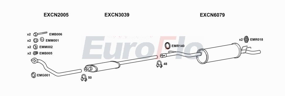 Układ wydechowy EUROFLO CNVIS18D1001