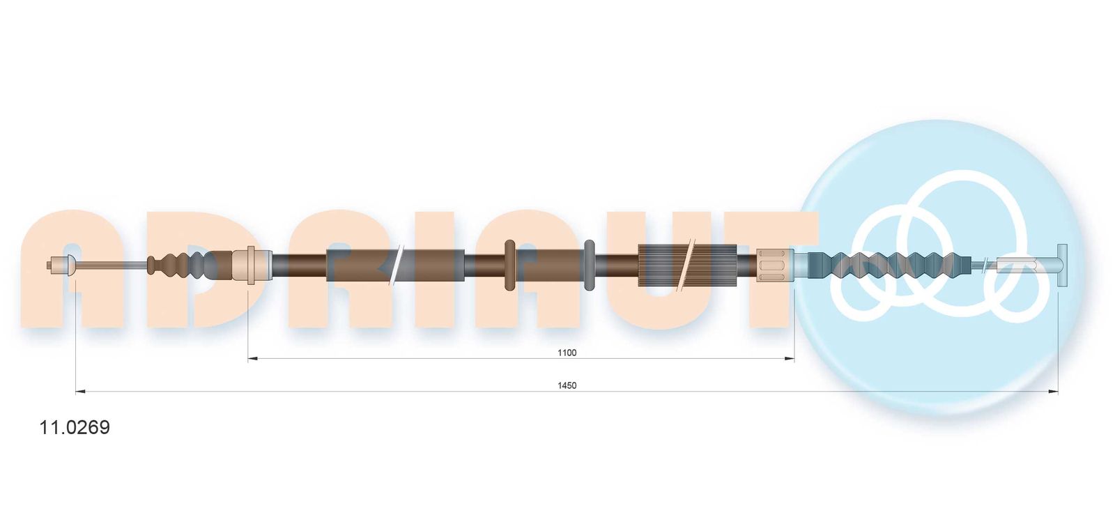 Cablu, frana de parcare ADRIAUTO 11.0269