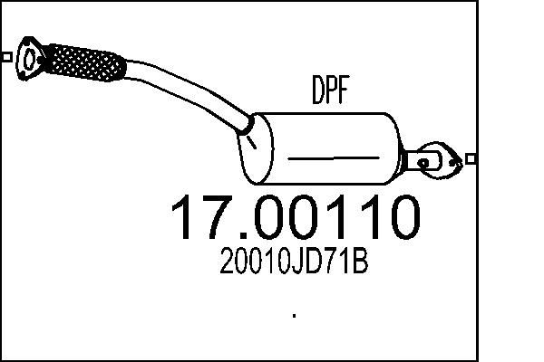 Filtr sadzy / filtr cząstek stałych, układ wydechowy MTS 20010JD71B