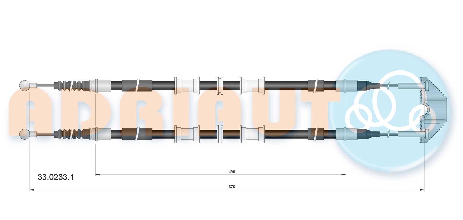 Cablu, frana de parcare ADRIAUTO 33.0233.1