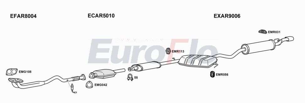 Układ wydechowy EUROFLO AR155202008B