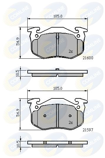 Zestaw klocków hamulcowych, hamulce tarczowe COMLINE CBP01080
