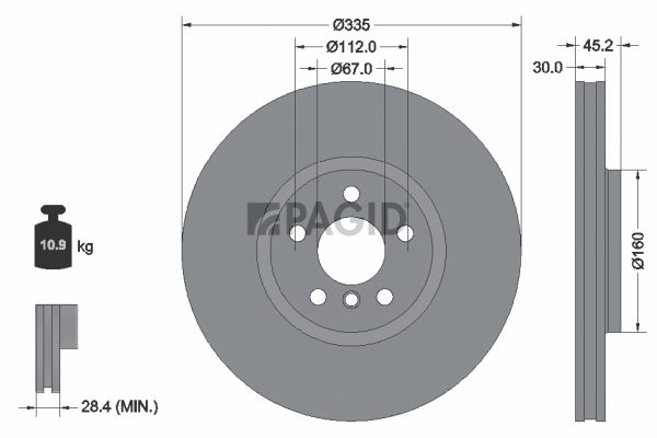 Tarcza hamulcowa PAGID 56162NHC