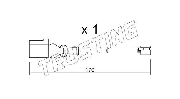Styk ostrzegawczy, zużycie okładzin hamulcowych TRUSTING SU.289