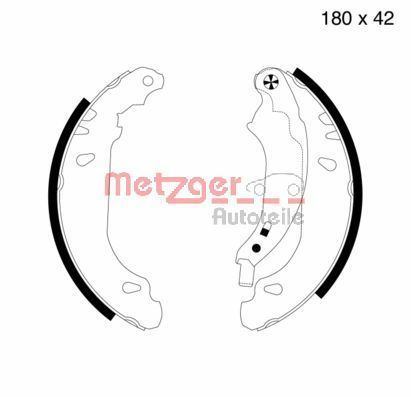 Zestaw szczęk hamulcowych METZGER AUTOTEILE MG715