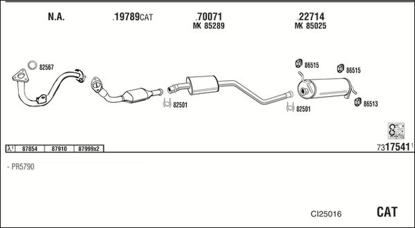 Układ wydechowy WALKER CI25016