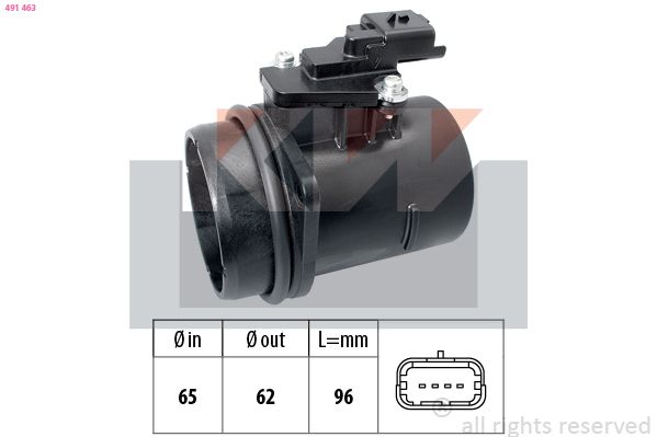 Przepływomierz masowy powietrza KW 491 463