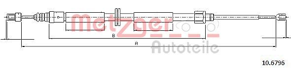 Cięgło, hamulec postojowy METZGER AUTOTEILE 10.6796