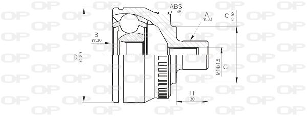 Jeu de joints, arbre de transmission