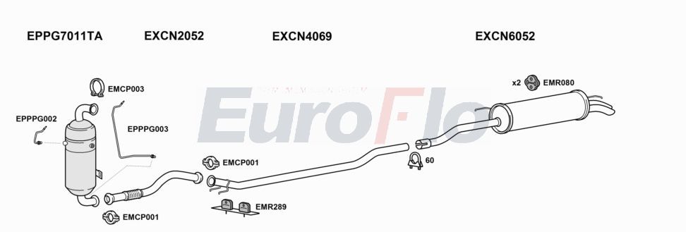 Układ wydechowy EUROFLO CNC516D3001B