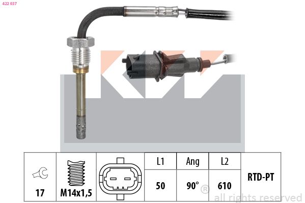 czujnik, temperatura spalin KW 422 037