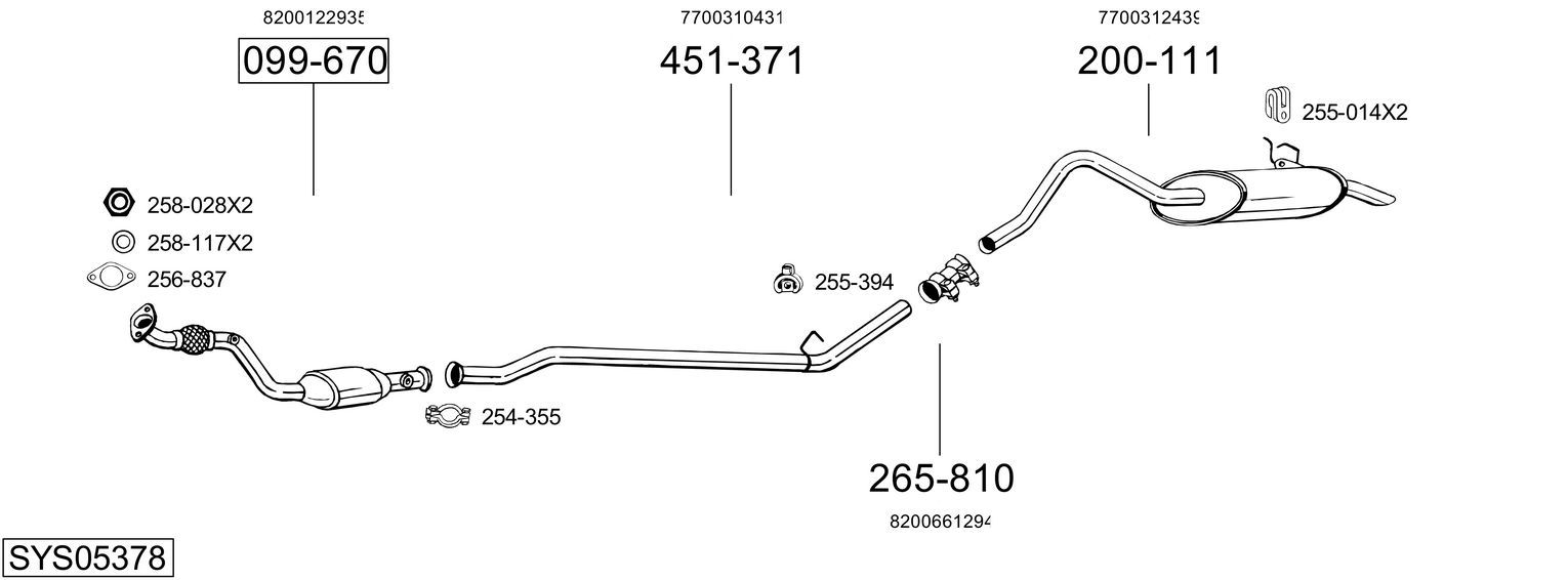 Układ wydechowy BOSAL SYS05378