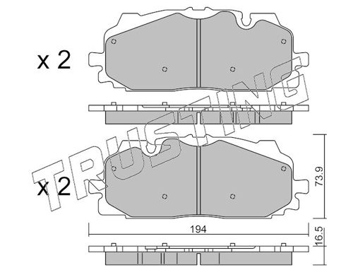 Zestaw klocków hamulcowych, hamulce tarczowe TRUSTING 1128.0