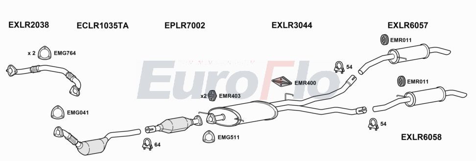 Układ wydechowy EUROFLO LRDIS27D7001C